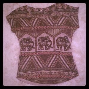 3 for $15!! XS to Small Elephant Print Shirt